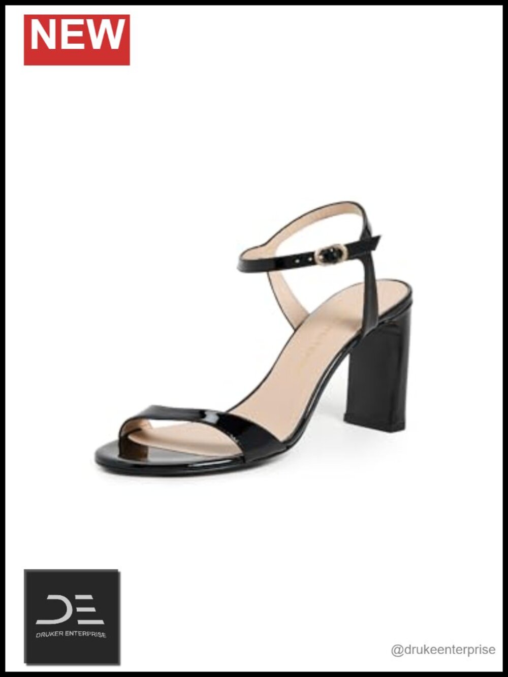 Block Heel Sandals Open Toe Ankle Strap PU Leather Women's Shoes